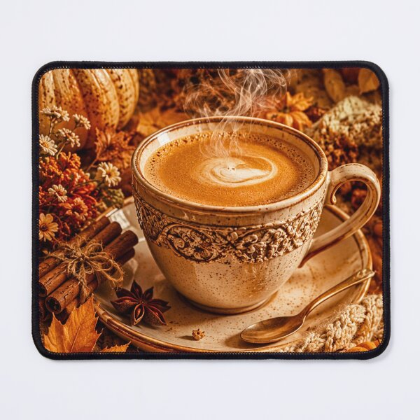 Item preview, Cozy Autumn Pumpkin Spice Coffee designed and sold by Gold&pixels.