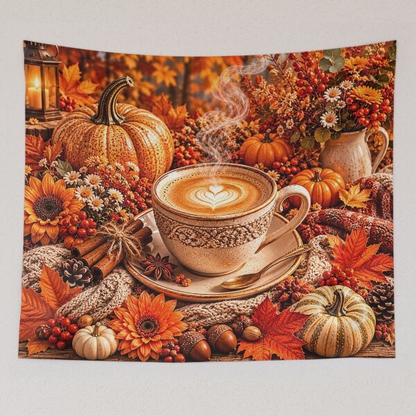 Item preview, Cozy Autumn Pumpkin Spice Coffee designed and sold by Gold&pixels.