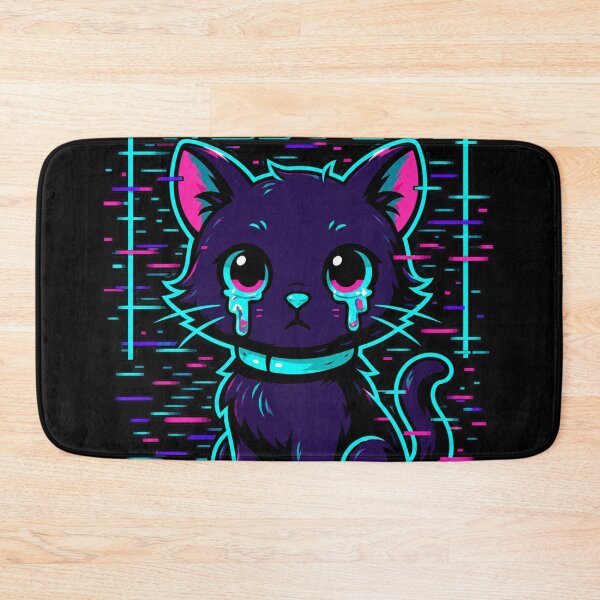 Item preview, Corrupted Kitten.exe – Neon Glitch Pixel Cat designed and sold by JupiterGlitchEmpire.