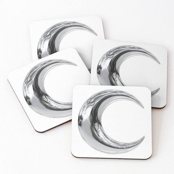 Item preview, Silver Chrome Crescent Moon Celestial designed and sold by jianina-alondra.