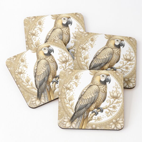 Item preview, Golden Ornamental Parrot Mandala designed and sold by Pawzenix.