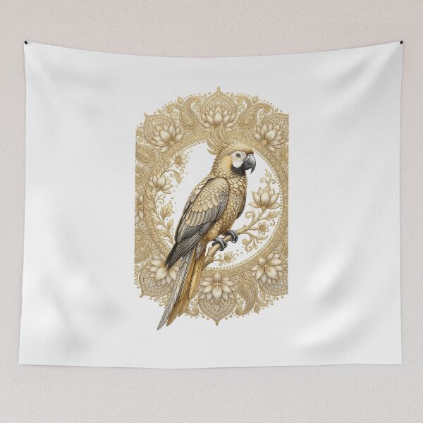 Item preview, Golden Ornamental Parrot Mandala designed and sold by Pawzenix.