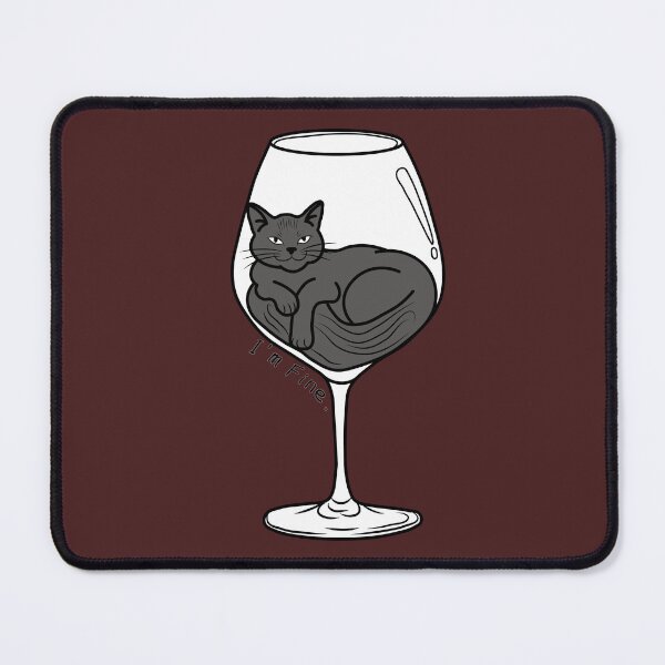 Item preview, Cat in Wine Glass — Liquid Cat I'm Fine Funny Art designed and sold by Tanapan2529.