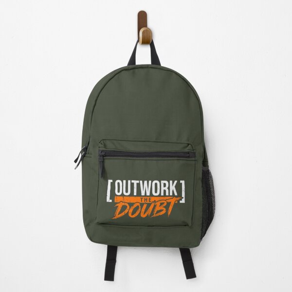 Item preview, Outwork The Doubt (Orange Text) - Gritty Gym Motivation & Hustle Quote designed and sold by RetroNeon.