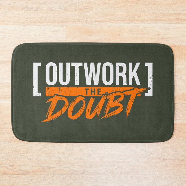Item preview, Outwork The Doubt (Orange Text) - Gritty Gym Motivation & Hustle Quote designed and sold by RetroNeon.