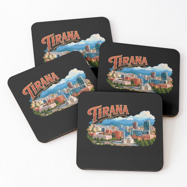 Artikelvorschau, Stadtpanorama von Tirana, Albanien entworfen und verkauft von DRABaBdesign.