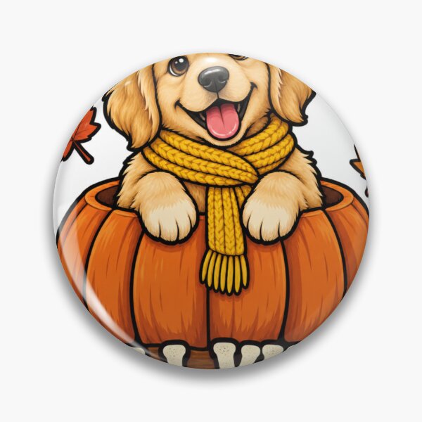 Artikelvorschau, Fall Vibes Only Thanksgiving Golden Retriever | Cute Pumpkin Puppy entworfen und verkauft von KnrNazimTHRE4DS.