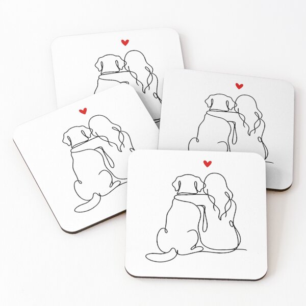 Item preview, Dog And Owner Continuous Line Art designed and sold by Glitch-Critters.