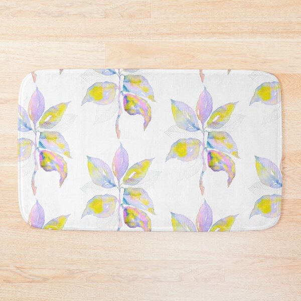 Item preview, Pastel Botanical Leaves: Lavender Yellow Watercolour Line Art designed and sold by ArithraStudio.