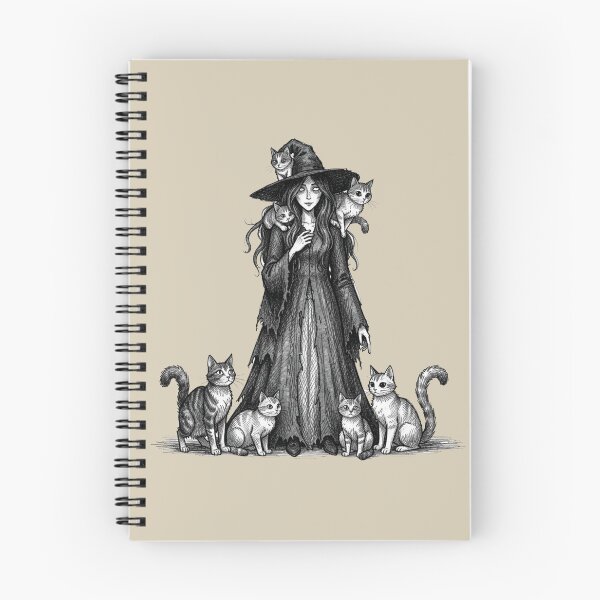Item preview, Charming witch with cats designed and sold by MagelliShop.
