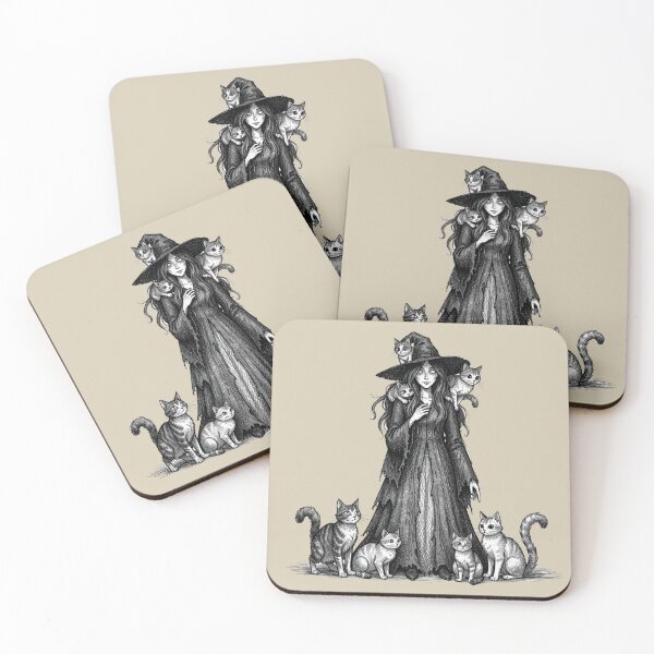 Artikelvorschau, Charmante Hexe mit Katzen entworfen und verkauft von MagelliShop.