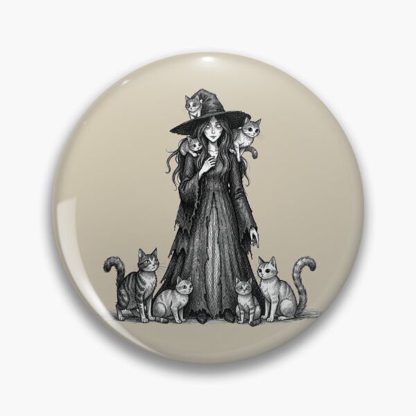 Item preview, Charming witch with cats designed and sold by MagelliShop.