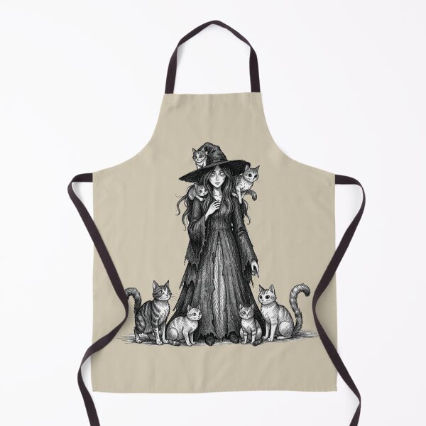 Item preview, Charming witch with cats designed and sold by MagelliShop.