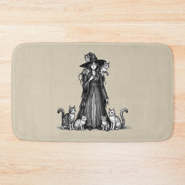Item preview, Charming witch with cats designed and sold by MagelliShop.