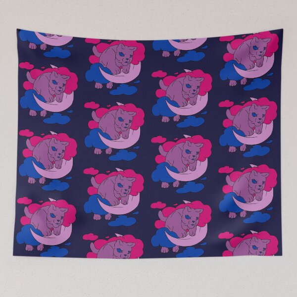 Item preview, Moon Cat - Bisexual Discreet Pride designed and sold by AstralRavens.