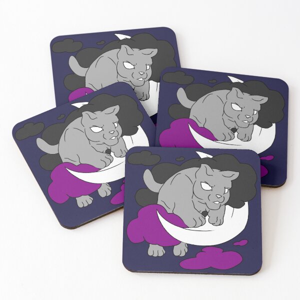 Item preview, Moon Cat - Asexual Discreet Pride designed and sold by AstralRavens.