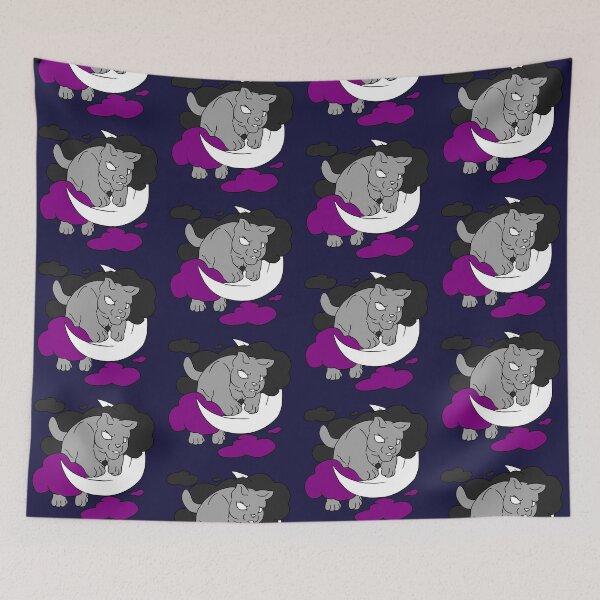 Item preview, Moon Cat - Asexual Discreet Pride designed and sold by AstralRavens.