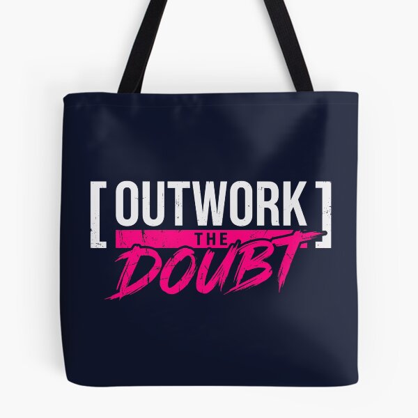 Item preview, Outwork The Doubt (Neon Pink) - Distressed Daily Grind & Overcome Fear Quote designed and sold by RetroNeon.
