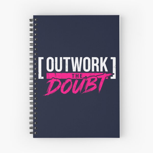 Item preview, Outwork The Doubt (Neon Pink) - Distressed Daily Grind & Overcome Fear Quote designed and sold by RetroNeon.
