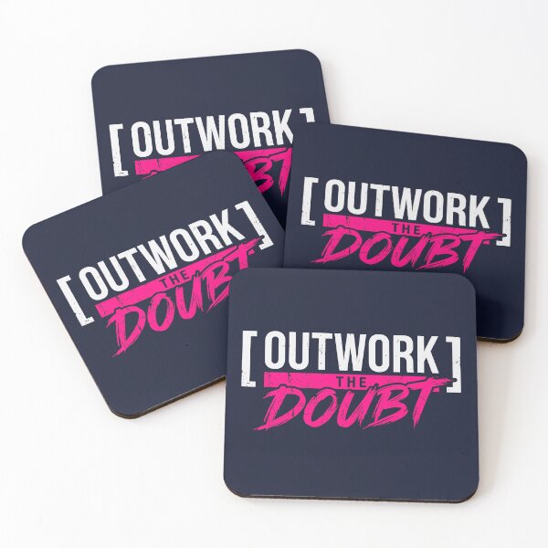 Item preview, Outwork The Doubt (Neon Pink) - Distressed Daily Grind & Overcome Fear Quote designed and sold by RetroNeon.