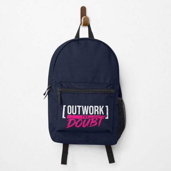 Item preview, Outwork The Doubt (Neon Pink) - Distressed Daily Grind & Overcome Fear Quote designed and sold by RetroNeon.
