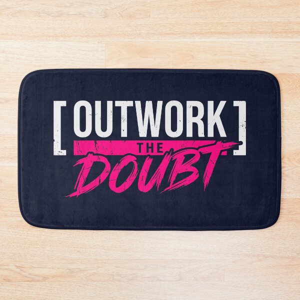 Item preview, Outwork The Doubt (Neon Pink) - Distressed Daily Grind & Overcome Fear Quote designed and sold by RetroNeon.