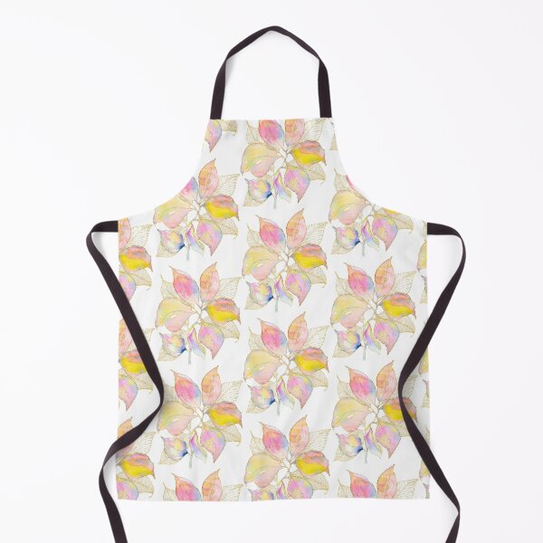 Item preview, Pastel Botanical Leaves: Pink Yellow Watercolour with Gold Linework designed and sold by ArithraStudio.
