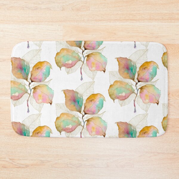 Item preview, Pastel Botanical Leaves: Mint Pink Watercolour Gold Linework designed and sold by ArithraStudio.