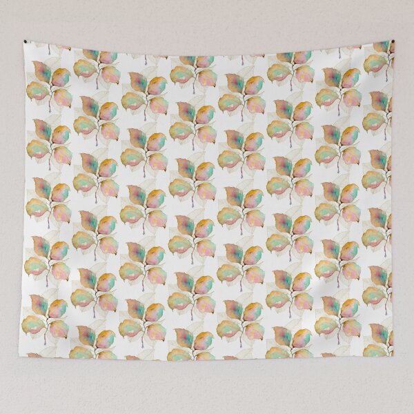 Item preview, Pastel Botanical Leaves: Mint Pink Watercolour Gold Linework designed and sold by ArithraStudio.