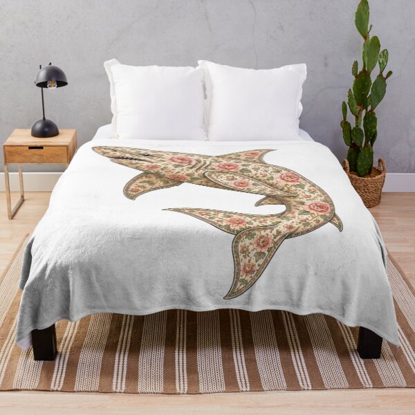 Item preview, Floral Shark Ocean Pink Rose | Ocean Floral Art Collection designed and sold by Zaru Art Studio.