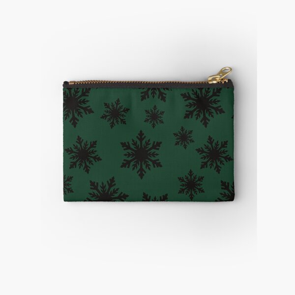 Item preview, Dark Forest Green Black Snowflake Pattern designed and sold by GemsAnatomy.