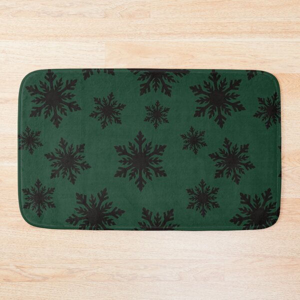 Item preview, Dark Forest Green Black Snowflake Pattern designed and sold by GemsAnatomy.
