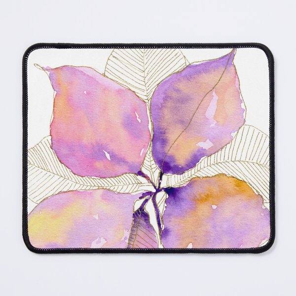 Item preview, Pink Lavender Botanical Leaves: Watercolour Gold Line Art designed and sold by ArithraStudio.