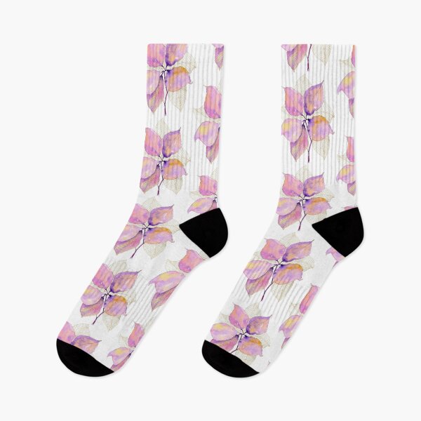 Item preview, Pink Lavender Botanical Leaves: Watercolour Gold Line Art designed and sold by ArithraStudio.