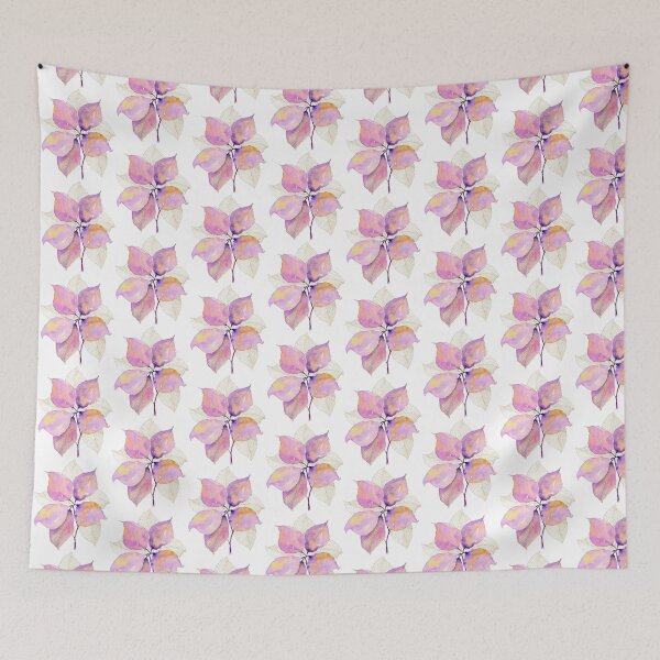 Item preview, Pink Lavender Botanical Leaves: Watercolour Gold Line Art designed and sold by ArithraStudio.