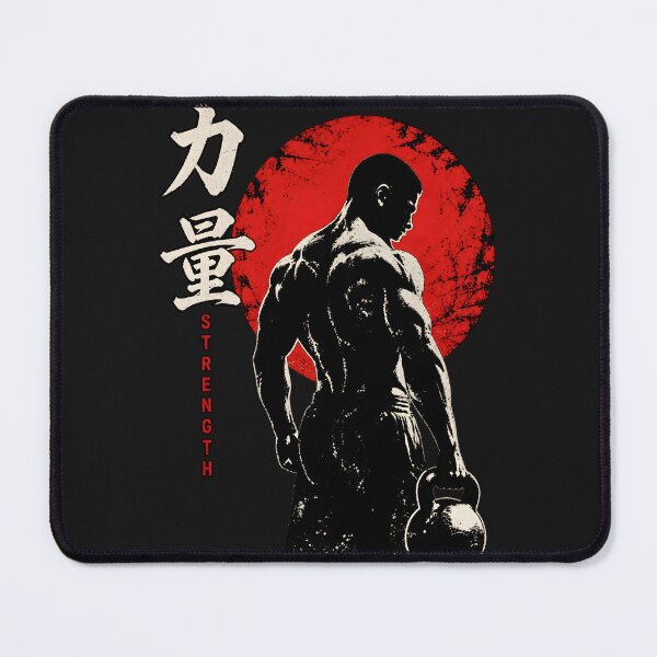 Item preview, Japanese Kettlebell Warrior Strength – Red Sun Kanji designed and sold by AI-Only Creations.