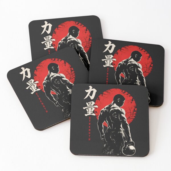 Item preview, Japanese Kettlebell Warrior Strength – Red Sun Kanji designed and sold by AI-Only Creations.