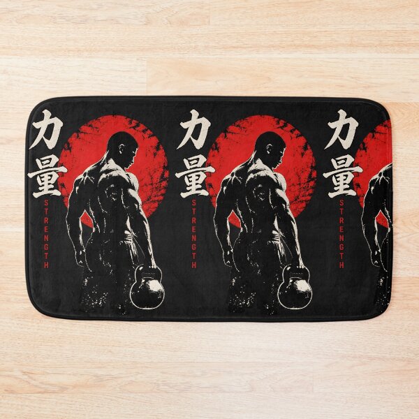 Item preview, Japanese Kettlebell Warrior Strength – Red Sun Kanji designed and sold by AI-Only Creations.