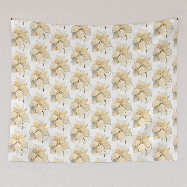 Item preview, Neutral Beige Botanical Leaves: Watercolour Gold Line Art designed and sold by ArithraStudio.