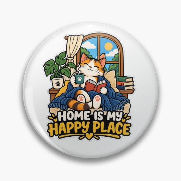 Artikelvorschau, Cozy Cat – Home Is My Happy Place entworfen und verkauft von NorthPeak Studio.