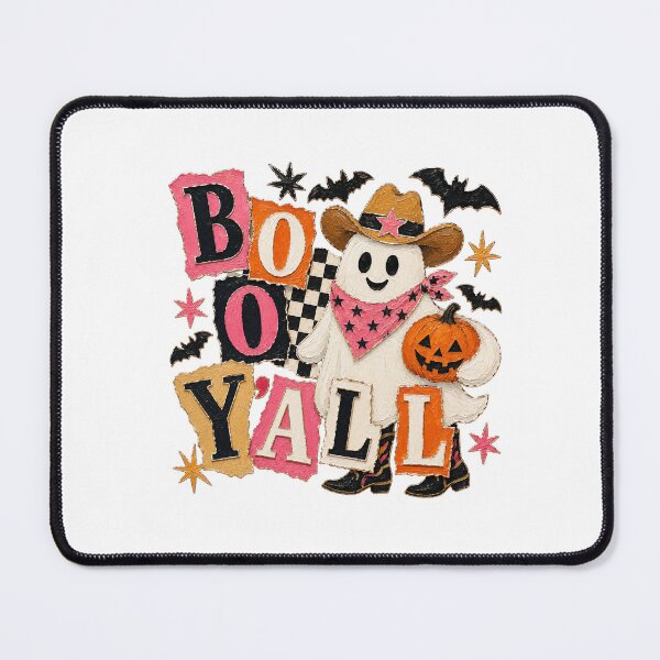 Item preview, Boo Y'all Cute Patchwork Halloween Ghost Art designed and sold by CleanDecor.