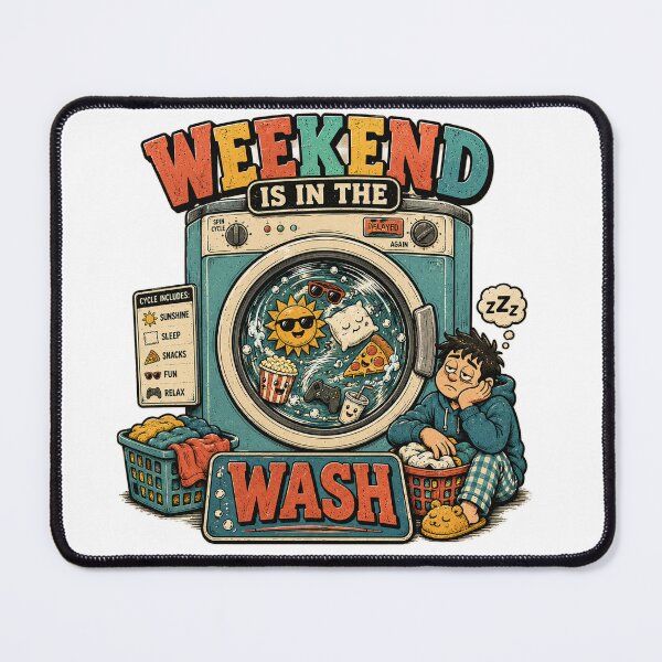 Item preview, Weekend Is in the Wash – Funny Laundry Weekend, Sleep & Relaxation Retro designed and sold by NarpLTD.