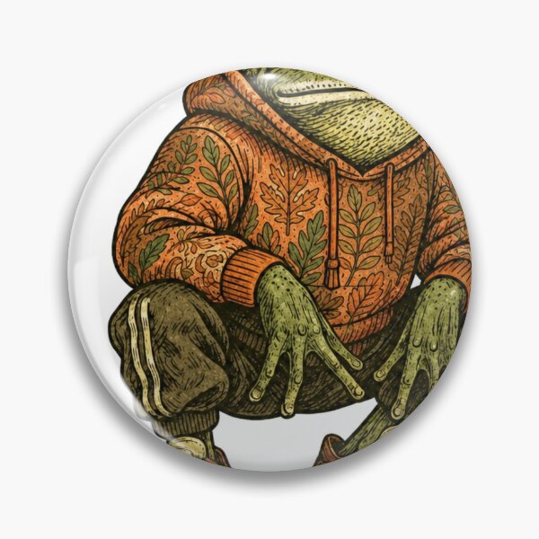 Item preview, frog toad bullfrog squatting chilling with hoddie designed and sold by PhiloDoh.