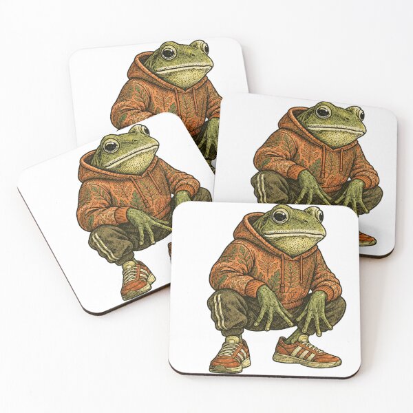 Item preview, frog toad bullfrog squatting chilling with hoddie designed and sold by PhiloDoh.