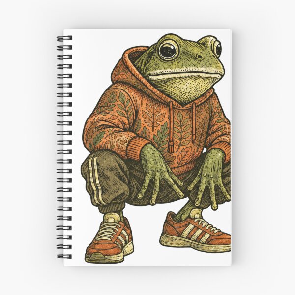 Item preview, frog toad bullfrog squatting chilling with hoddie designed and sold by PhiloDoh.