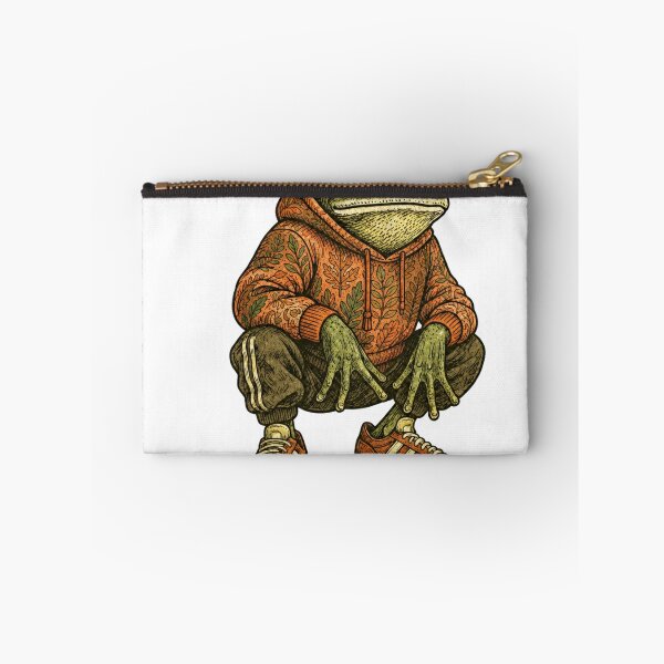 Item preview, frog toad bullfrog squatting chilling with hoddie designed and sold by PhiloDoh.