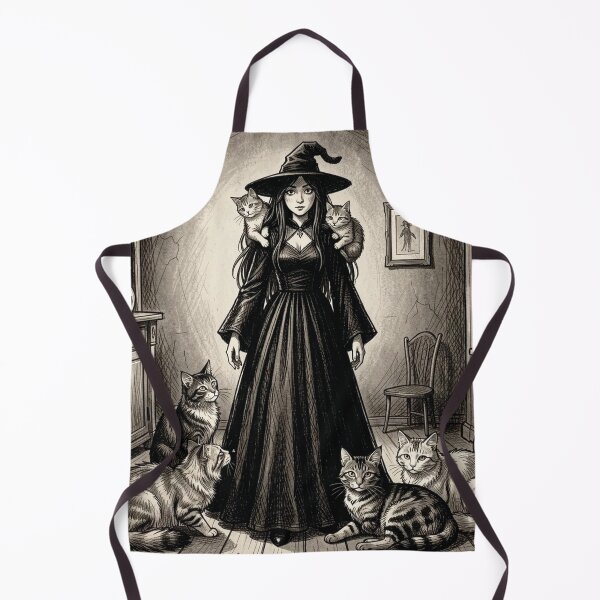 Item preview, Charming witch with cats designed and sold by MagelliShop.