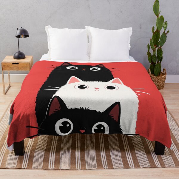 Item preview, Funny Tall Stacked Cats Looking Up Cute Black and White Kitty Graphic designed and sold by The Upside Down.