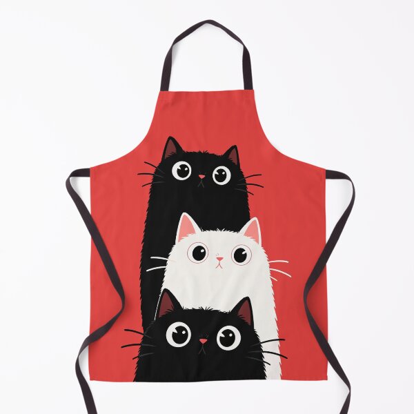 Item preview, Funny Tall Stacked Cats Looking Up Cute Black and White Kitty Graphic designed and sold by The Upside Down.