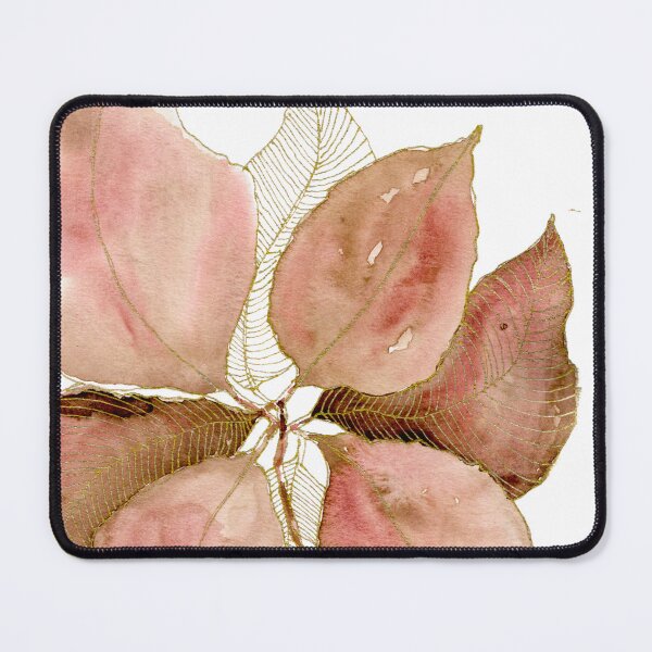 Item preview, Dusty Rose Botanical Leaves: Watercolour Gold Line Art designed and sold by ArithraStudio.